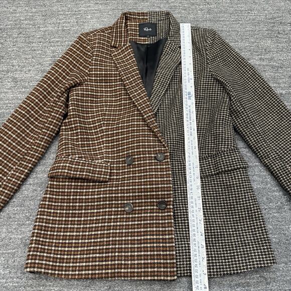 Rails Blazer Women Small Cody Double Breasted Wool Blend Tween Plaid Two Tone - Picture 5 of 12